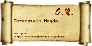 Ohrenstein Magda névjegykártya